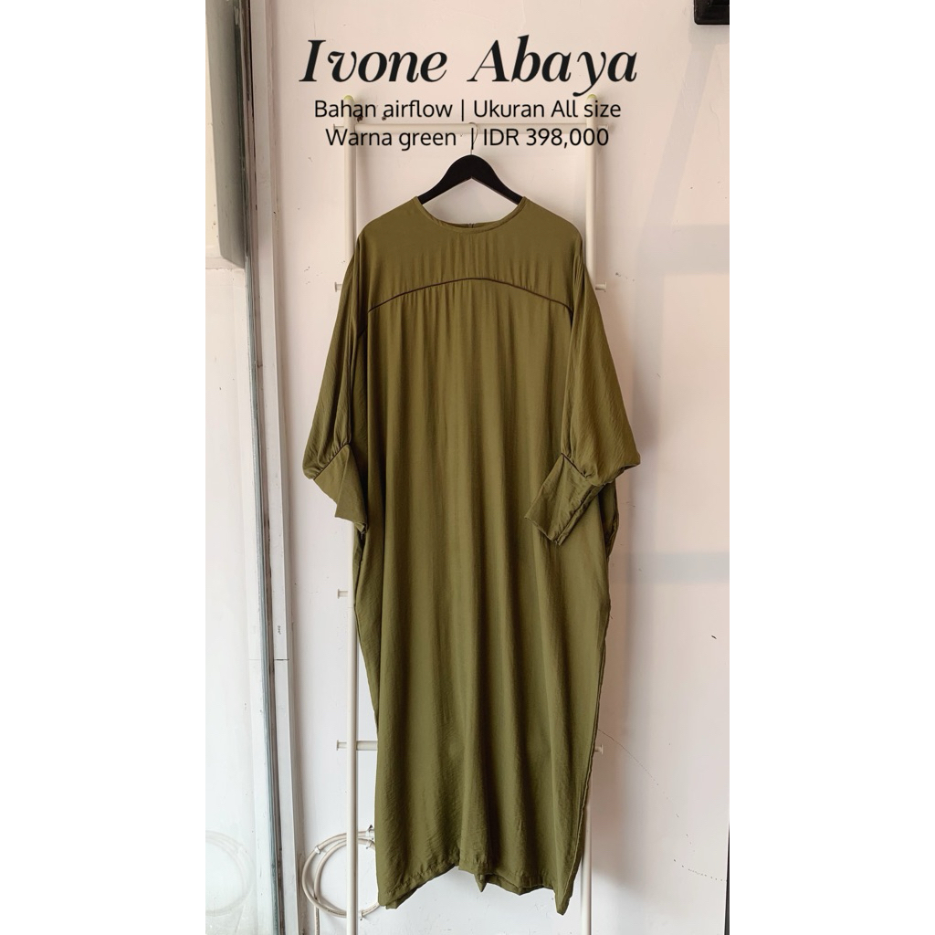 ABAME Ivone Kaftan Army Dress/Gamis Model Abaya Wanita Bahan Adem Flowy
