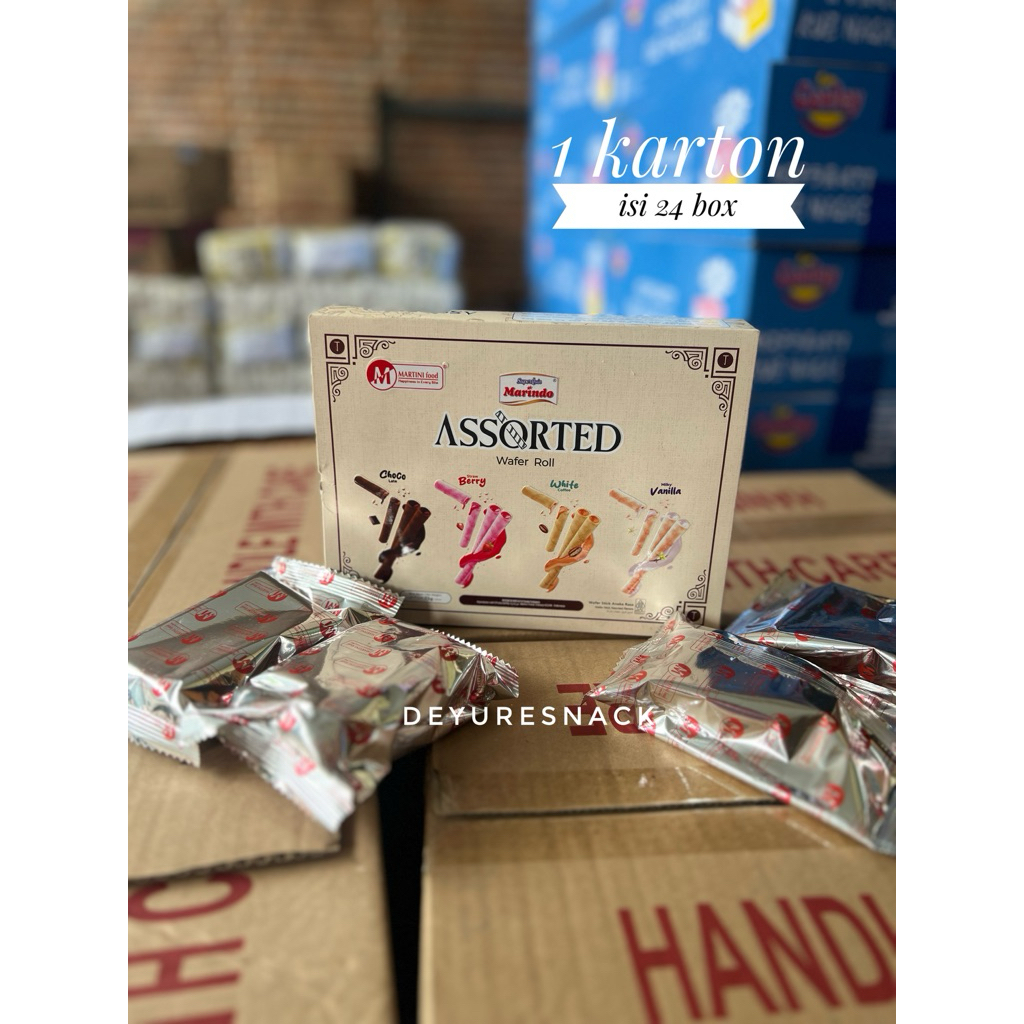 

Marindo Waferstick Roll Assorted 1 Karton isi 24 box @75gr Superquin
