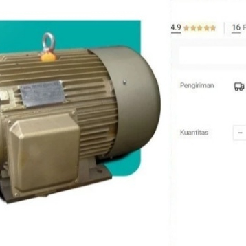 

Dinamo Penggerak WIPRO 3 phase 1 HP 4P 1450 RPM Electromotor 1HP 4 P
