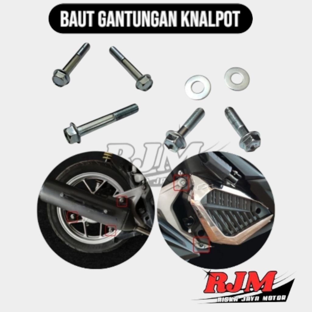 Baut Gantungan Knalpot/Baut Swing Arm Honda Vario 125-150 LED/ Vario 125 Old  Bohlam