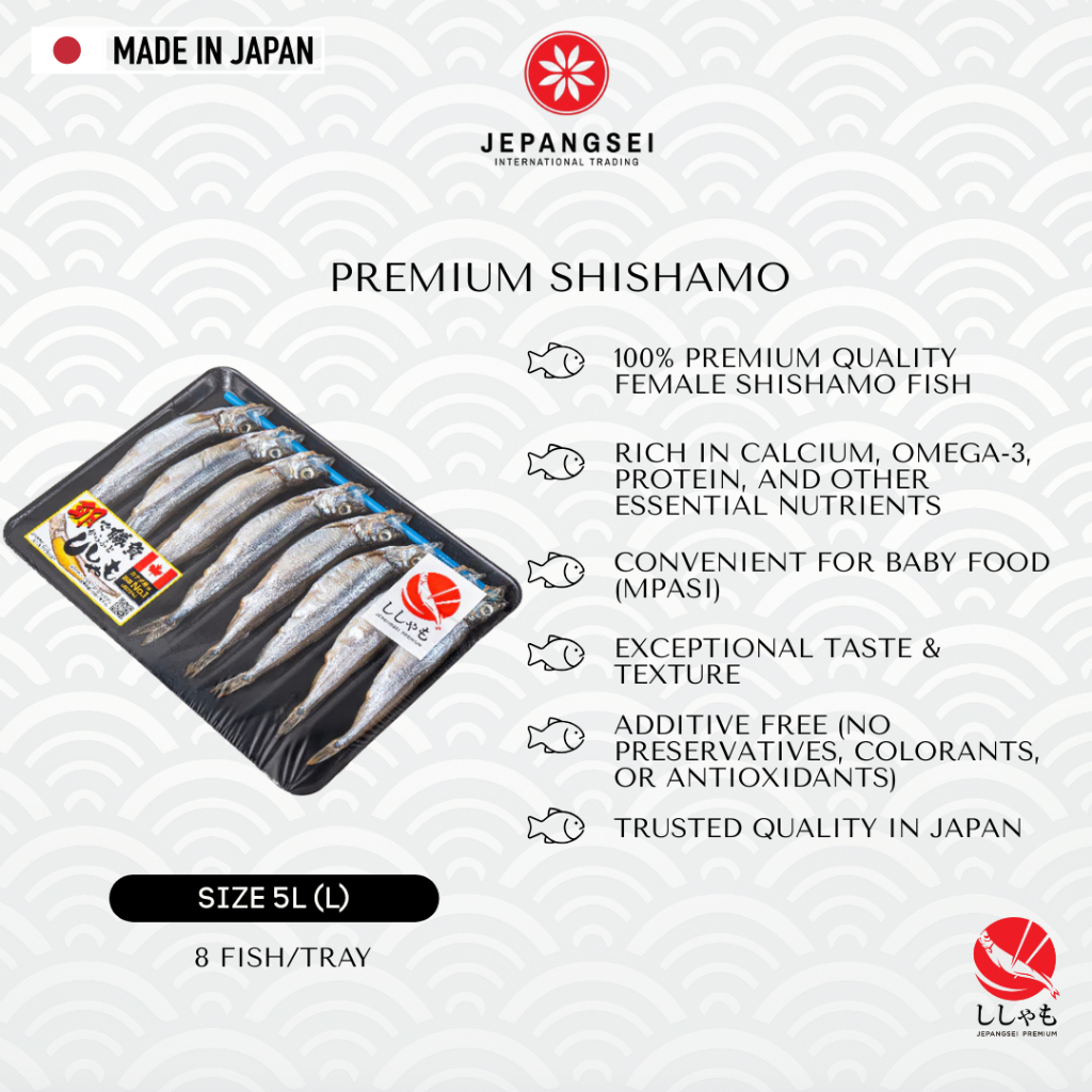 

JEPANGSEI PREMIUM Shishamo Size 5L Isi 8 | Ikan Shisamo Premium | Ikan Telur Tinggi Omega 3