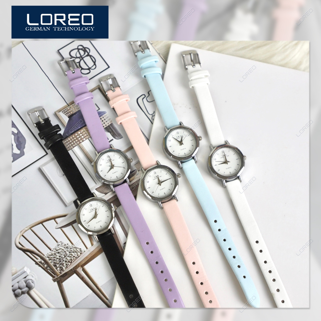 LOREO Jam Tangan Analog Wanita Minimalis Elegant Pastel Watch for Women