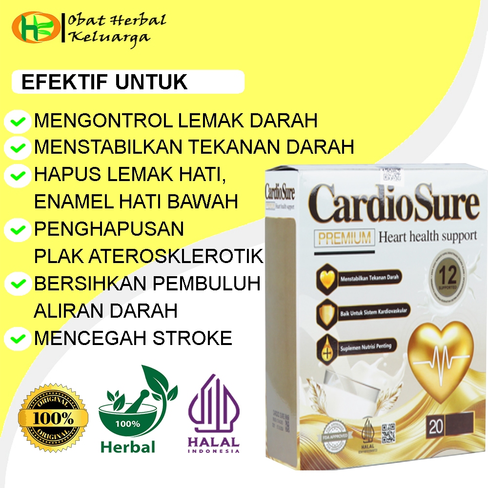 

Cardiosure Susu Herbal untuk Mencegah Jantung Hipertensi Struk Kolesterol Dan Tekanan Darah Tinggi