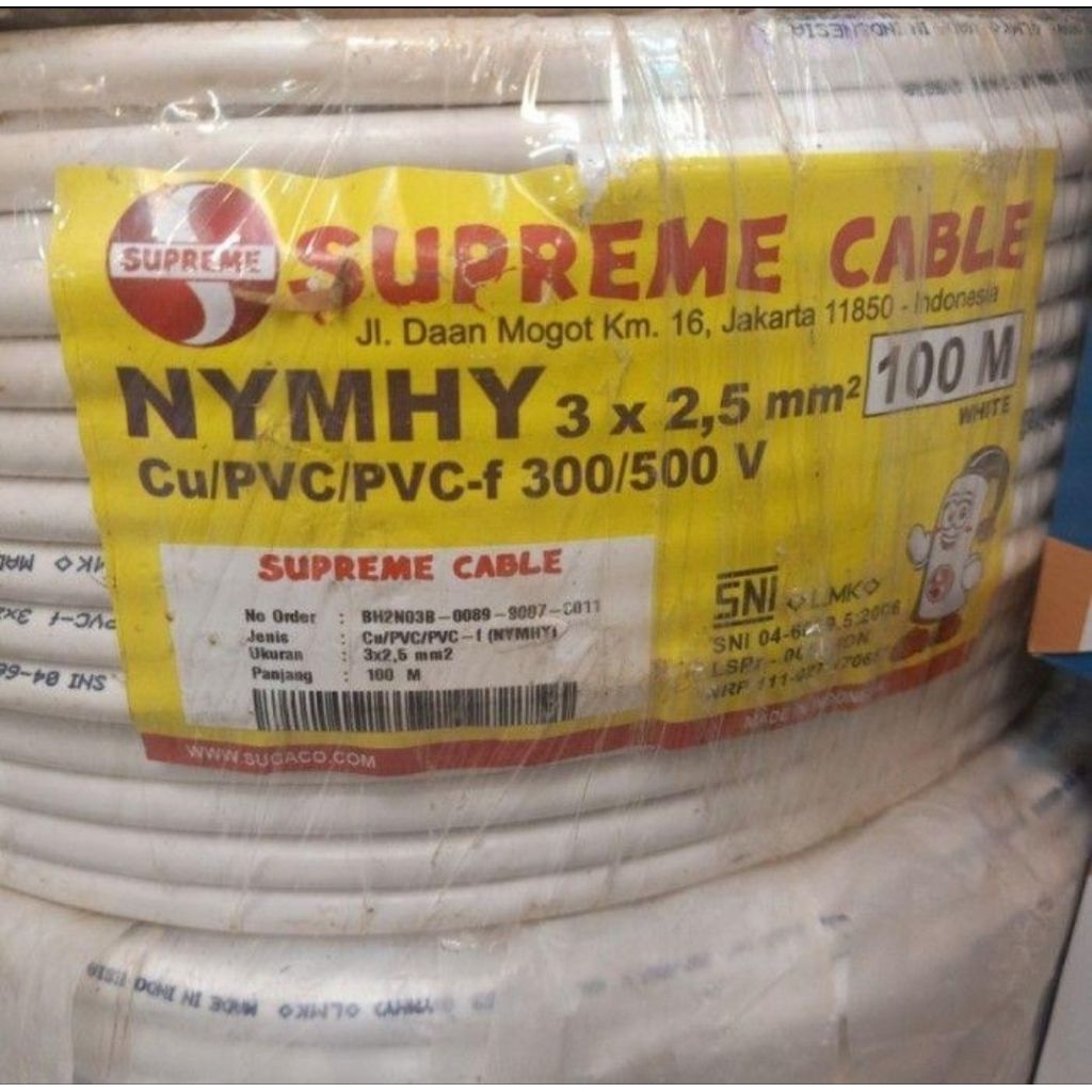 Kabel Serabut Supreme NYMHY 3 x 2.5 mm / Kabel NYMHY 3x2.5mm Supreme 100 meter