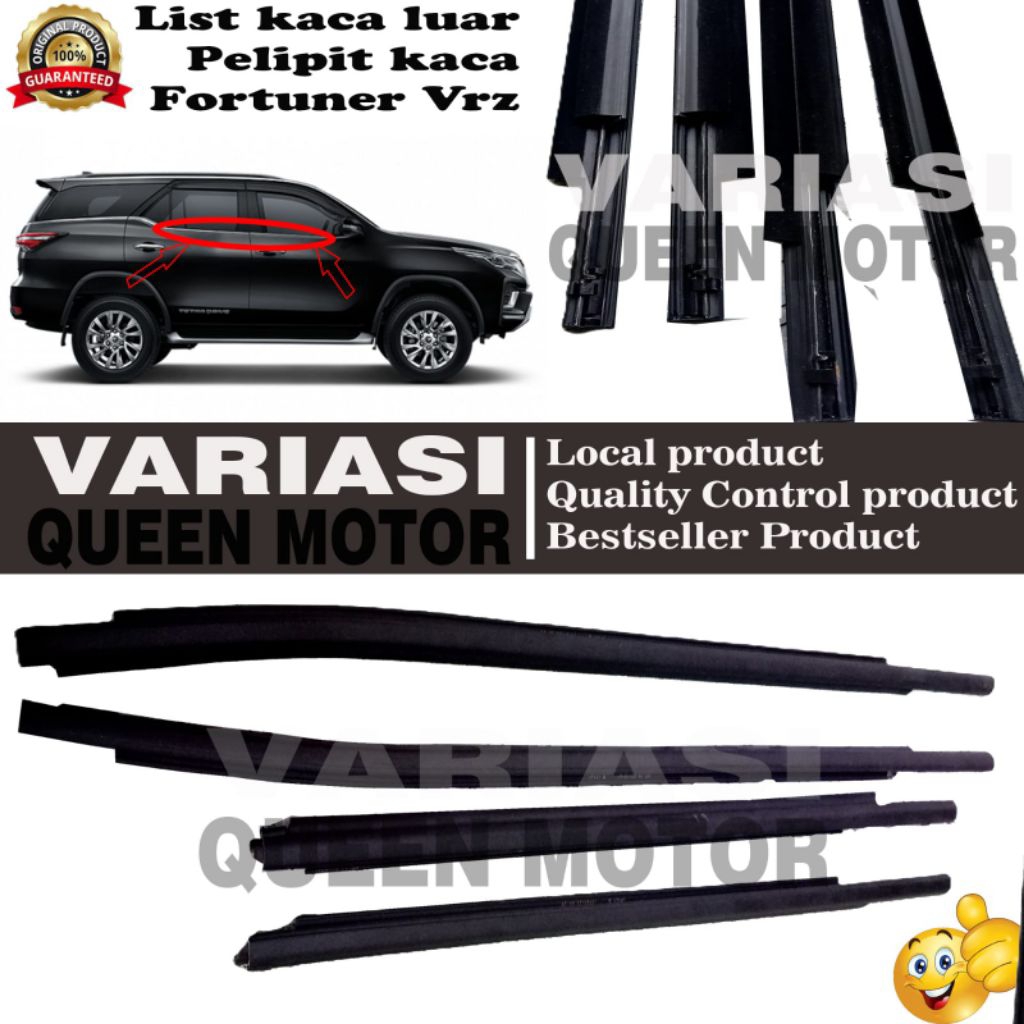 List kaca luar (pelipit kaca) weather strip fortuner vrz