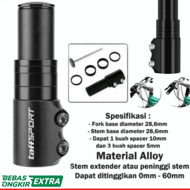 Polygon United - Peninggi Stang Mtb Sepeda Fork Extender Sepeda Aluminium Universal