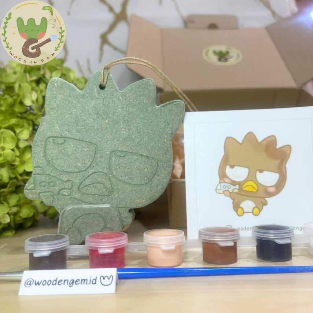 

WOODENGEM DIY Wood Character Painting Kit Anak Mewarnai Souvenir Hampers Ulang Tahun Anak Badtz Badtzmaru Plane | Size Gantung