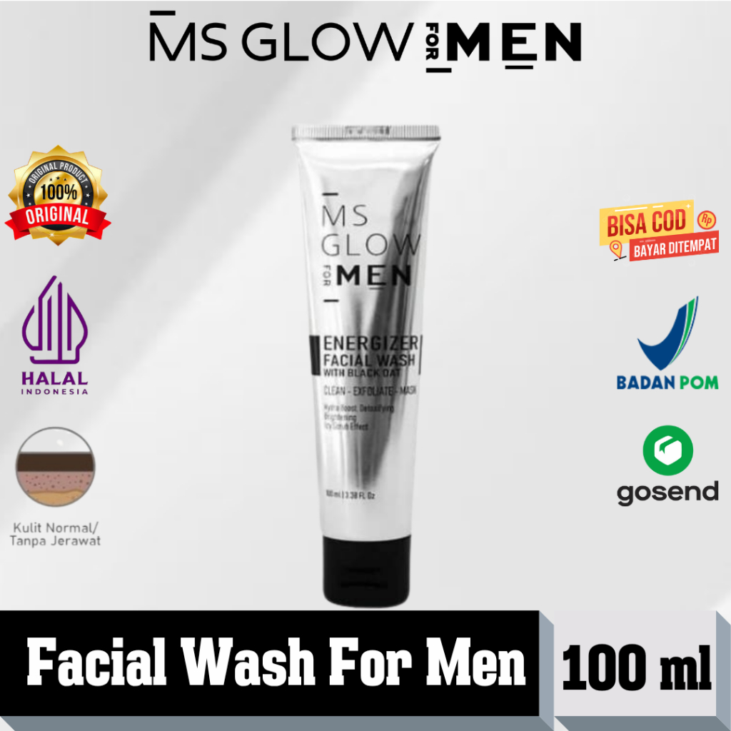 MS Glow Men Facial Wash Sabun Cuci Muka Pria Ms Glow For Men Perawatan Pria Original