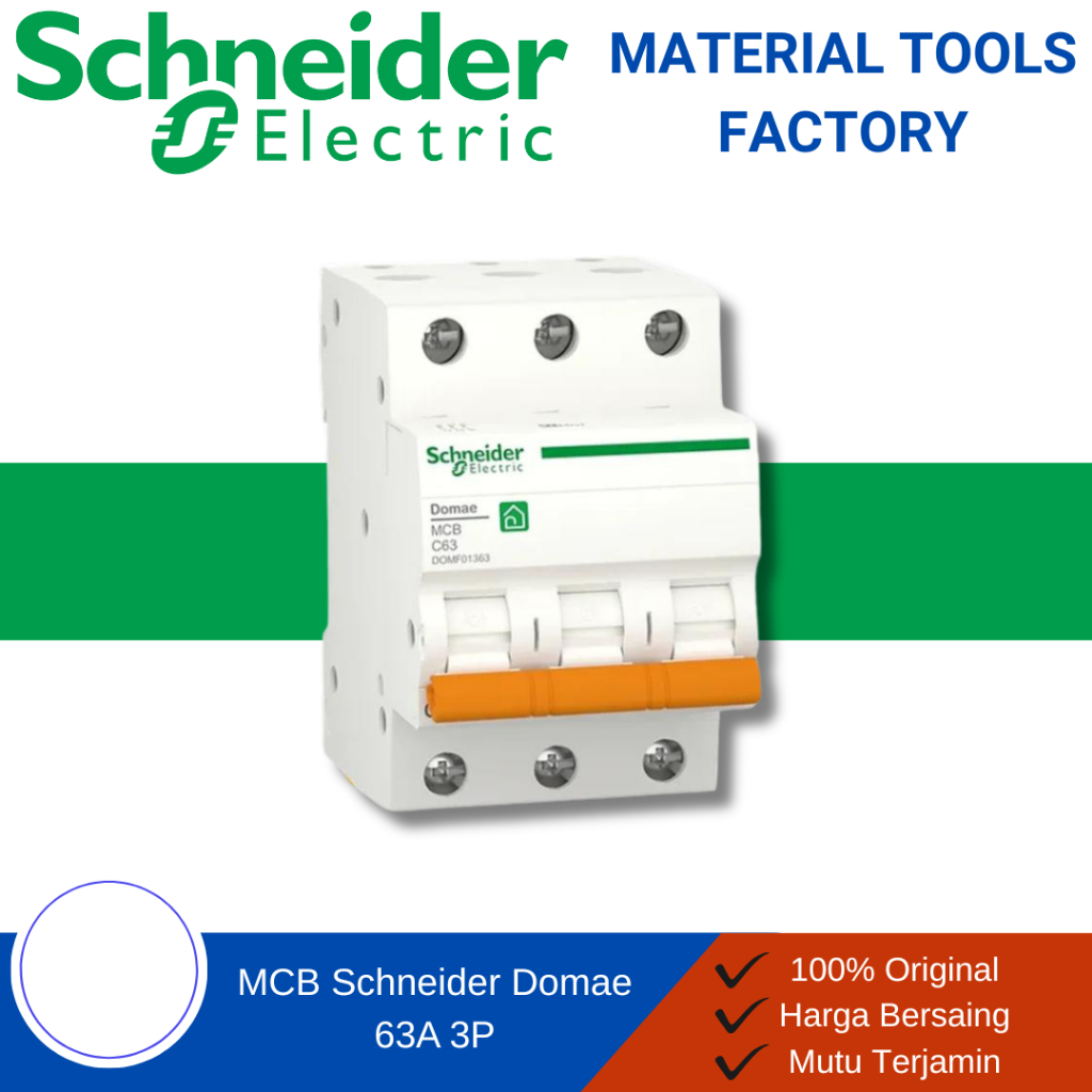 MCB - MCB Schneider - MCB 2 Phase - MCB Schneider 3 Phase DOMAE 2A 4A 6A 10A 20A 25A 32A 40A 63A