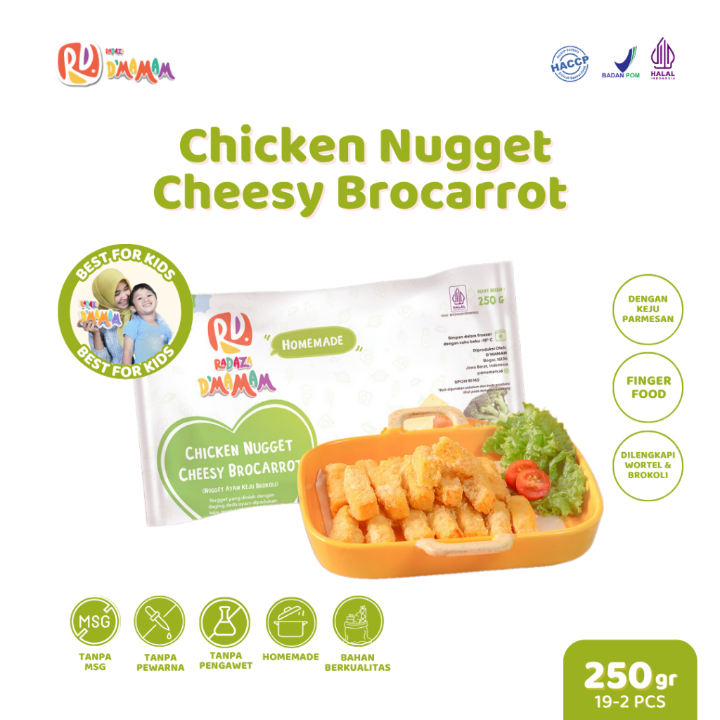 

D'MAMAM SBY Chicken Nugget Cheesy Brocarrot 250g Nugget Ayam MPASI Homemade HACCP BPOM HALAL