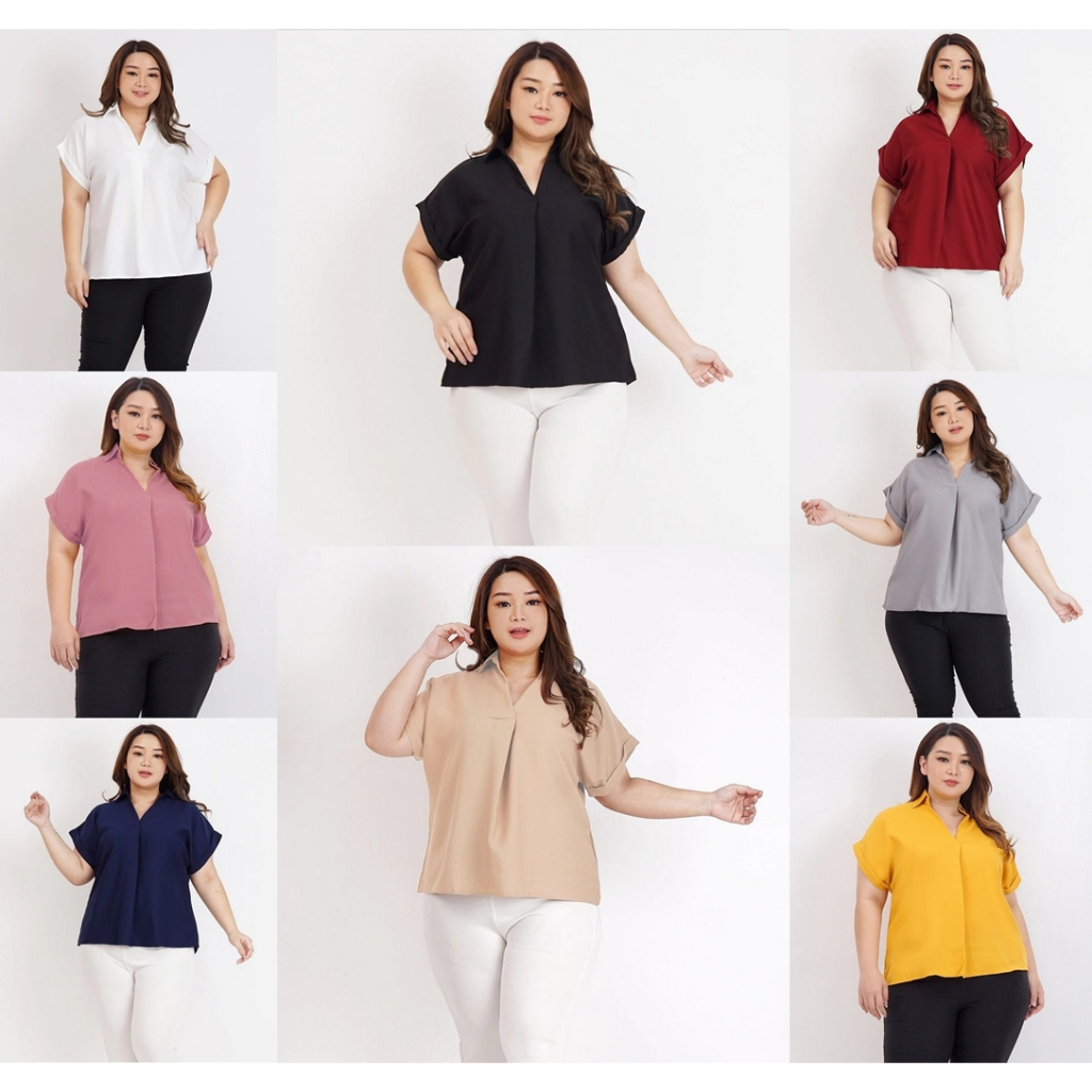 BAJU BLOUSE BLUS ATASAN WANITA BIG SIZE JUMBO LD 120cm XXL XXXL 05 BAJU KERJA KANTOR PESTA FORMAL IB