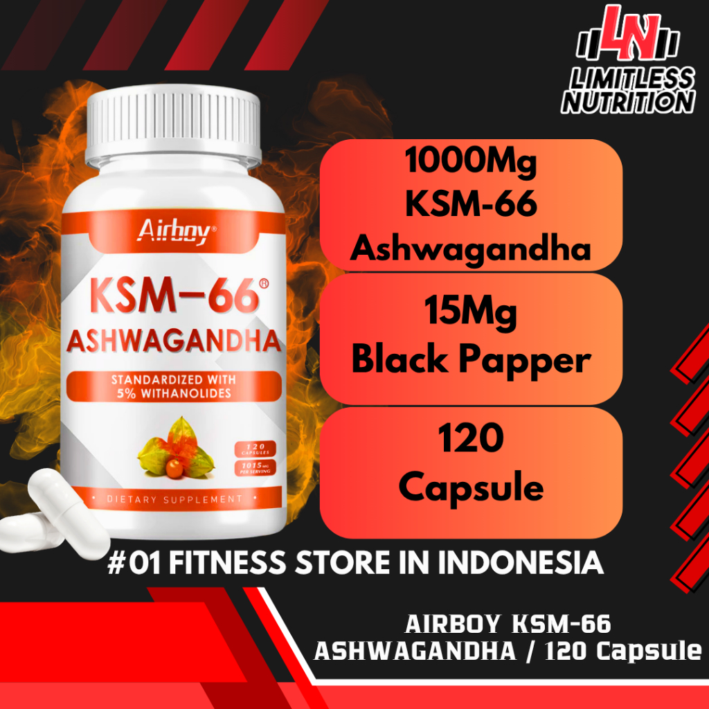 AIRBOY KSM-66 Ashwagandha 1015Mg - 120 Capsule Relax Support
