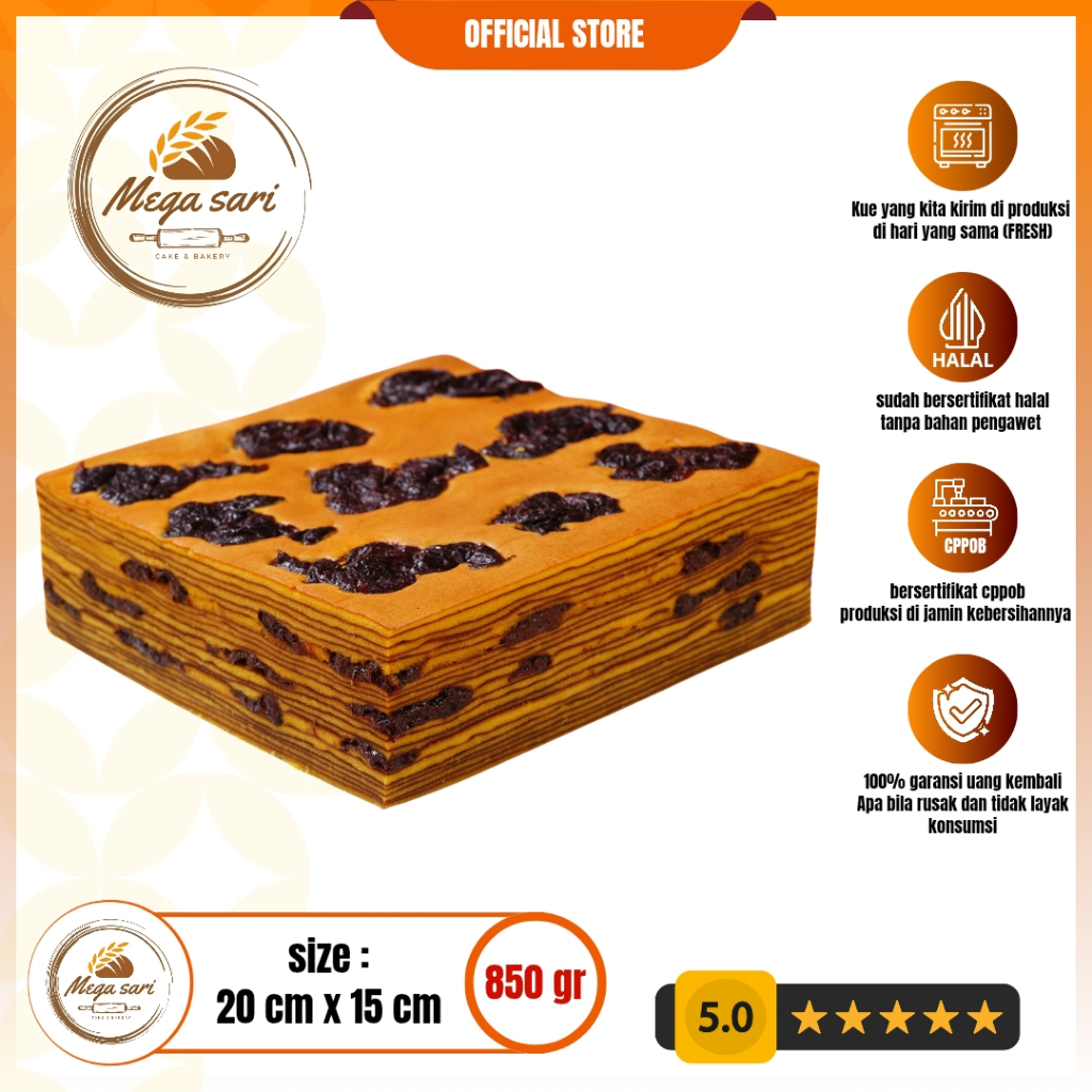 

MEGA SARI - lapis legit premium bangka wijsman uk 20x15cm