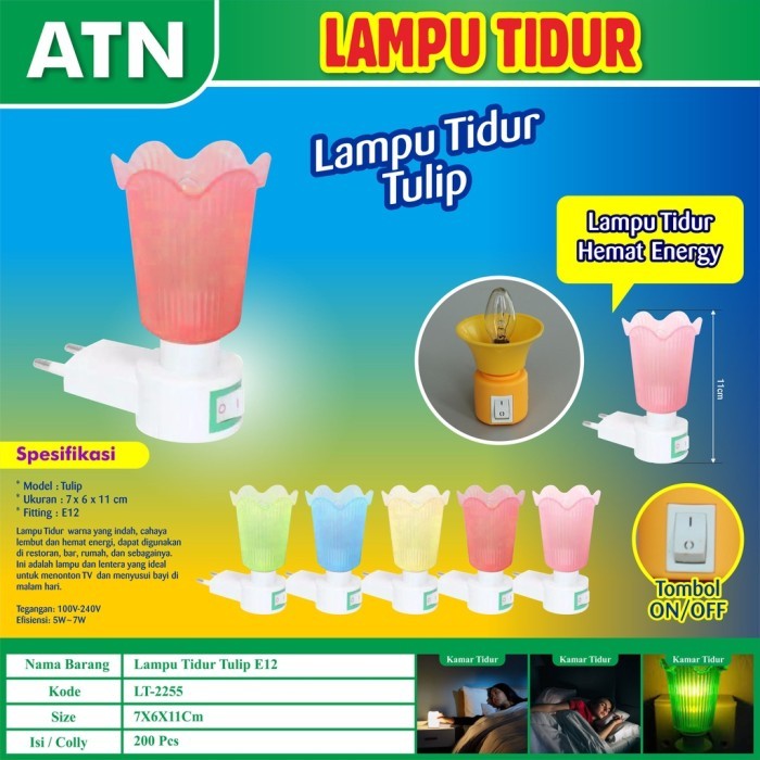 Lampu Tidur LED ATN Sleeping Lamp ATN Model Tulip