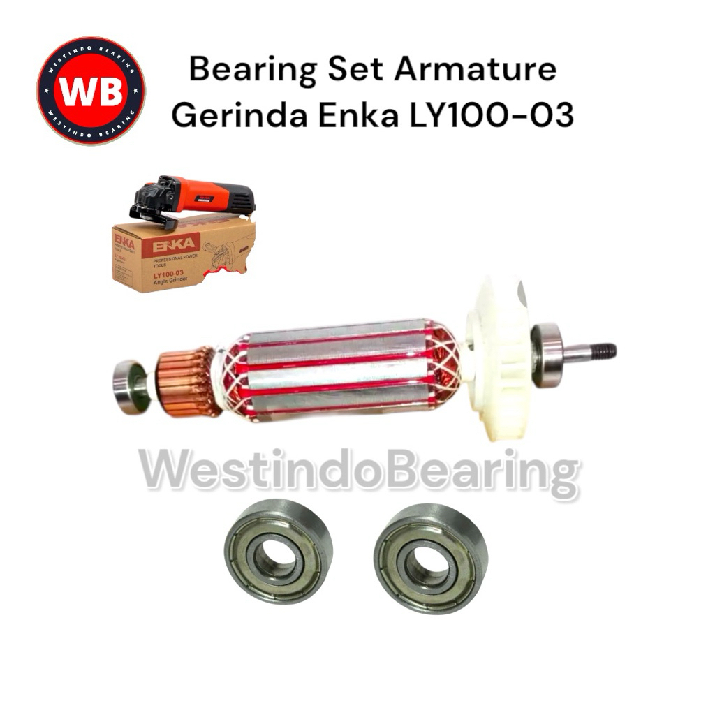 Bearing Set Armature Mesin Gerinda Enka LY10003 Laher Laker Lahar Angker Mesin Gerinda