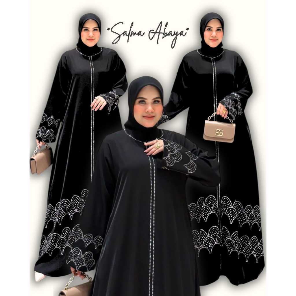 SALMA ABAYA BY SI.NE.SA - GAMIS ARAB DUBAI MODEL MOTTE MEWAH SEDERHANA SIMPLE ELEGAN BIG SIZE
