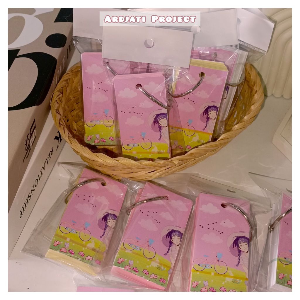 

Notebook Ring | Mini Notebook | Word Card | Flash Card isi 60 Lembar ukuran 4x8 cm