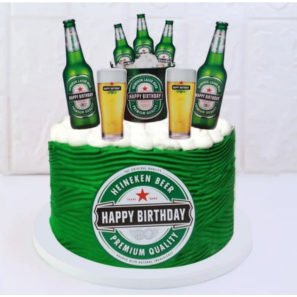 Topper Beer Heineken Cocok Untuk Dekorasi Kue Ulang Tahun