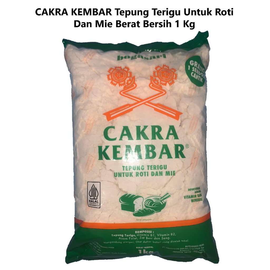 

Cakra Kembar Tepung Terigu Untuk Roti Dan Mie Berat Bersih 1Kg
