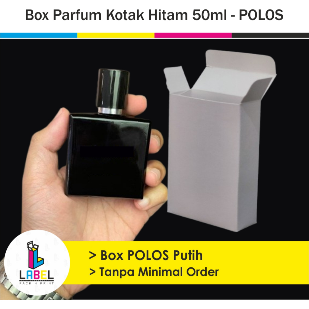 Dus / Box Botol Parfum Kotak Hitam 50ml - POLOS