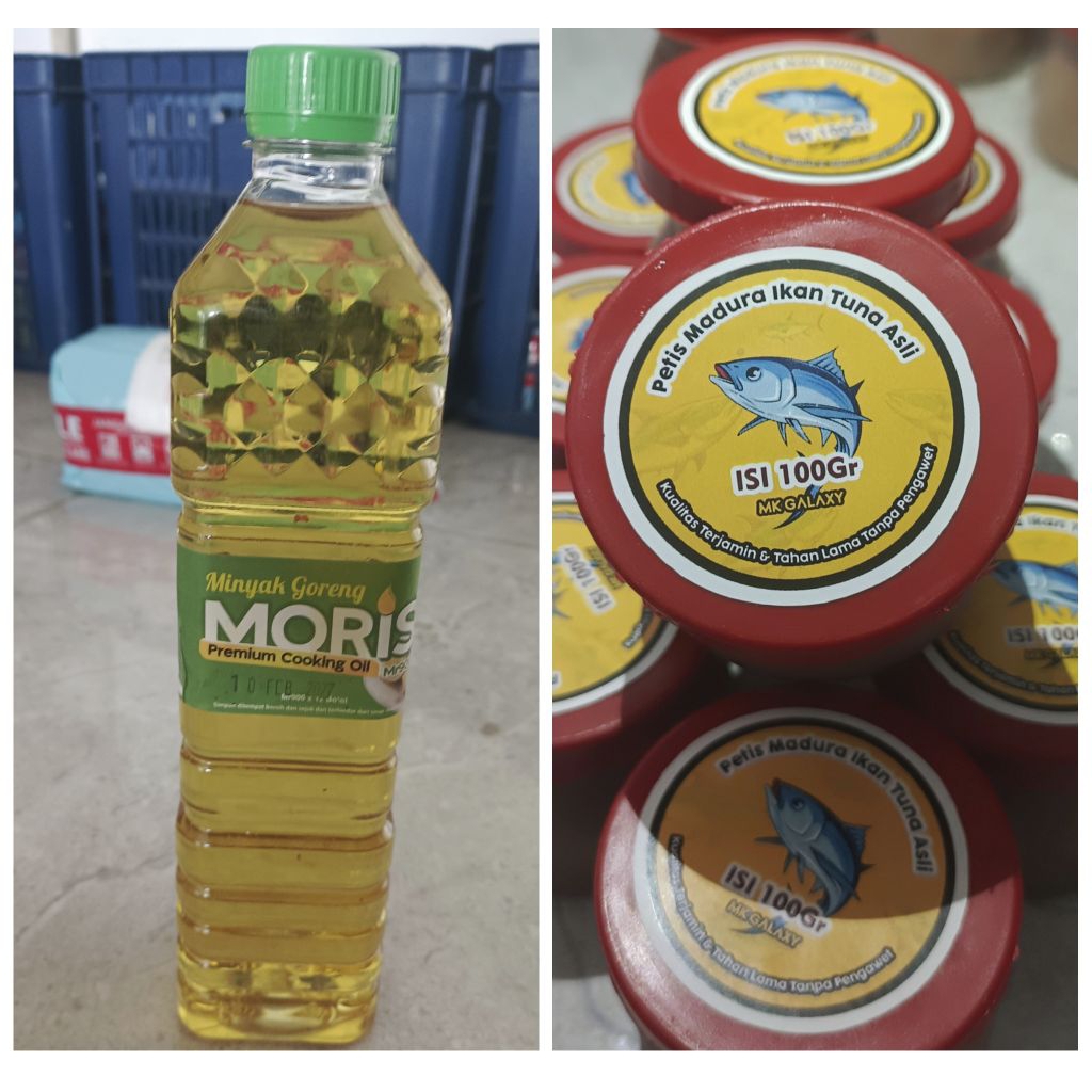 

Paket Hemat 1 Minyak Goreng Moris dan 1 petis ikan tuna