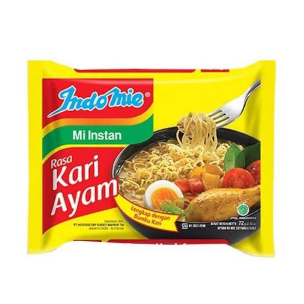 

Indomie mie kuah rasa kari ayam 1 pcs