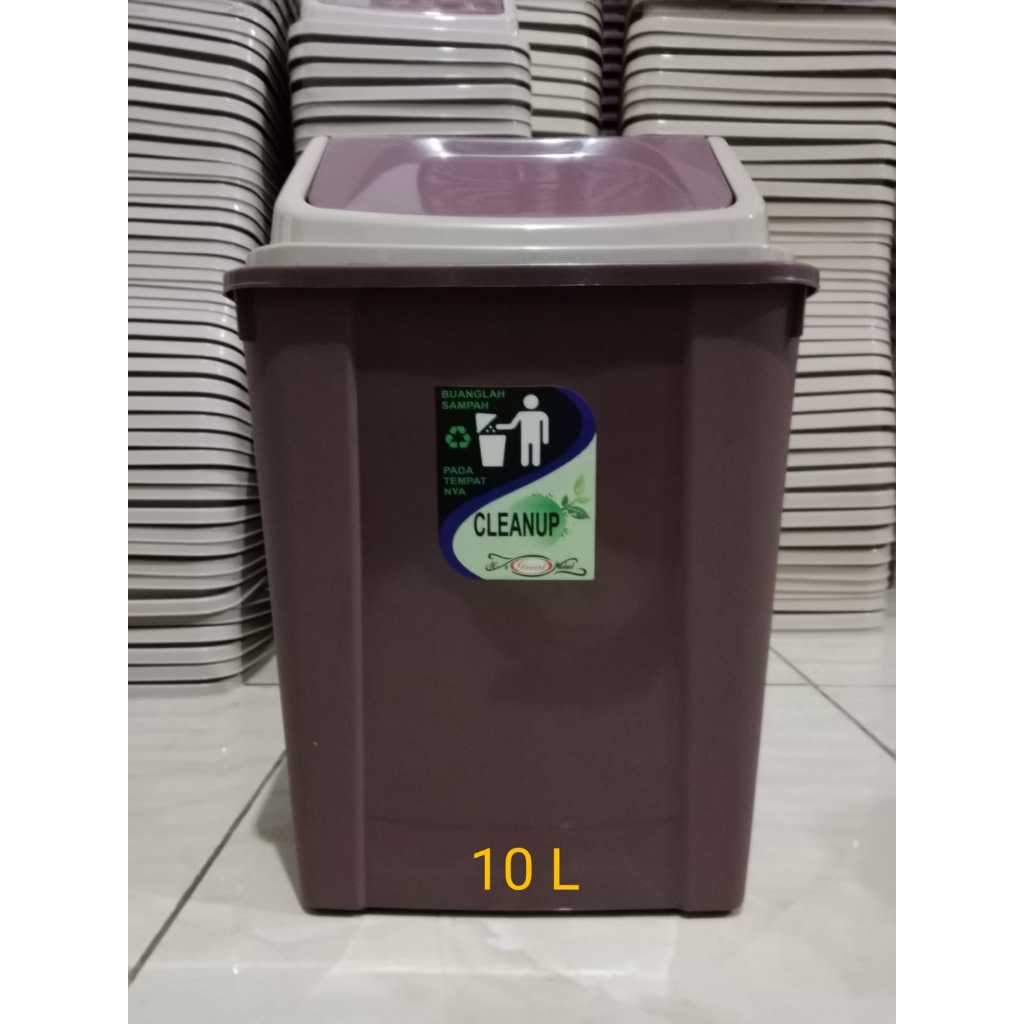 Tempat Sampah 10L Tempat Sampah Tutup Buka