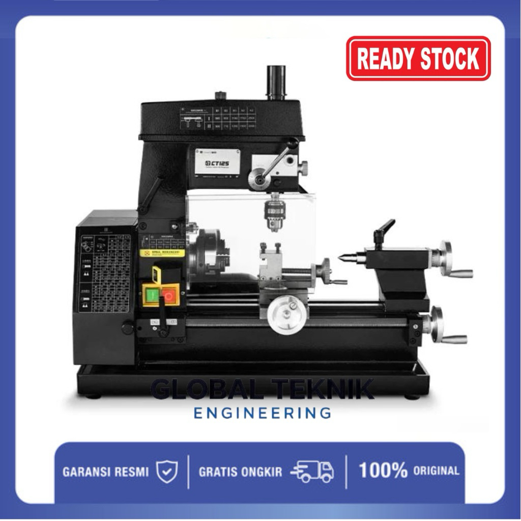 Mesin Bubut Milling Drilling Mini Bor Machine Lathe Multifunction 220V