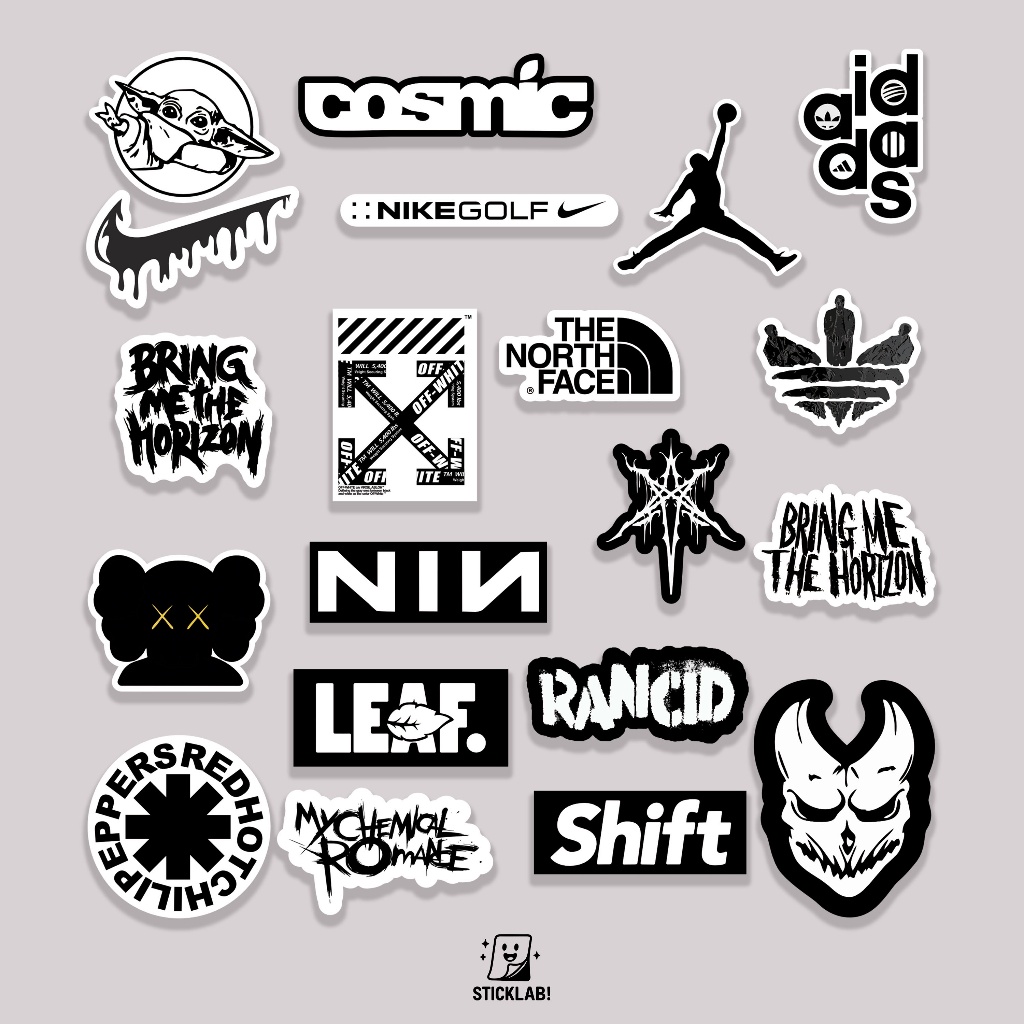 

Sticker Pack HYPE BEAST VOL 11 Aesthetic Vynil Potongan KissCut Tumblr Helm Laptop BLACK & WHITE