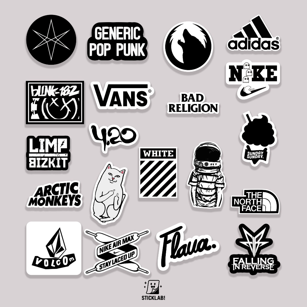 

Sticker Pack HYPE BEAST VOL 18 Aesthetic Vynil Potongan KissCut Tumblr Helm Laptop BLACK & WHITE