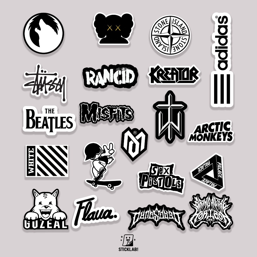 

Sticker Pack HYPE BEAST VOL 14 Aesthetic Vynil Potongan KissCut Tumblr Helm Laptop BLACK & WHITE