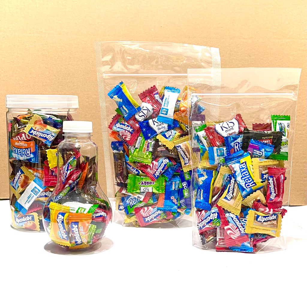 

Permen Mix Per Pack 52 pcs dan 1/4 Kg Permen Campur Berbagai Macam Varian Rasa Permen Campur dan Coklat Permen Campuran