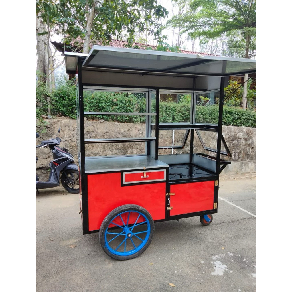 Gerobak gorengan gerobak cireng isi gerobak cimol otak2 gerobak besi dinding acp