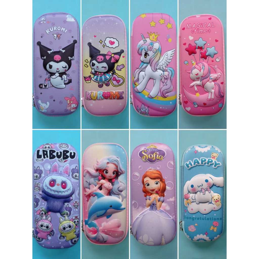 

Tempat pensil anak perempuan 3D timbul kotak pensil anak perempuan