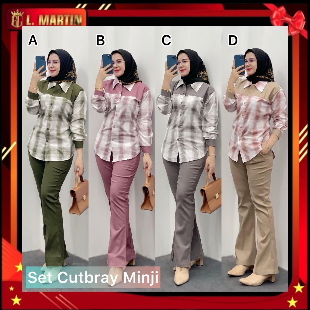 Set cutbray minji, setelan celana cutbray wanita