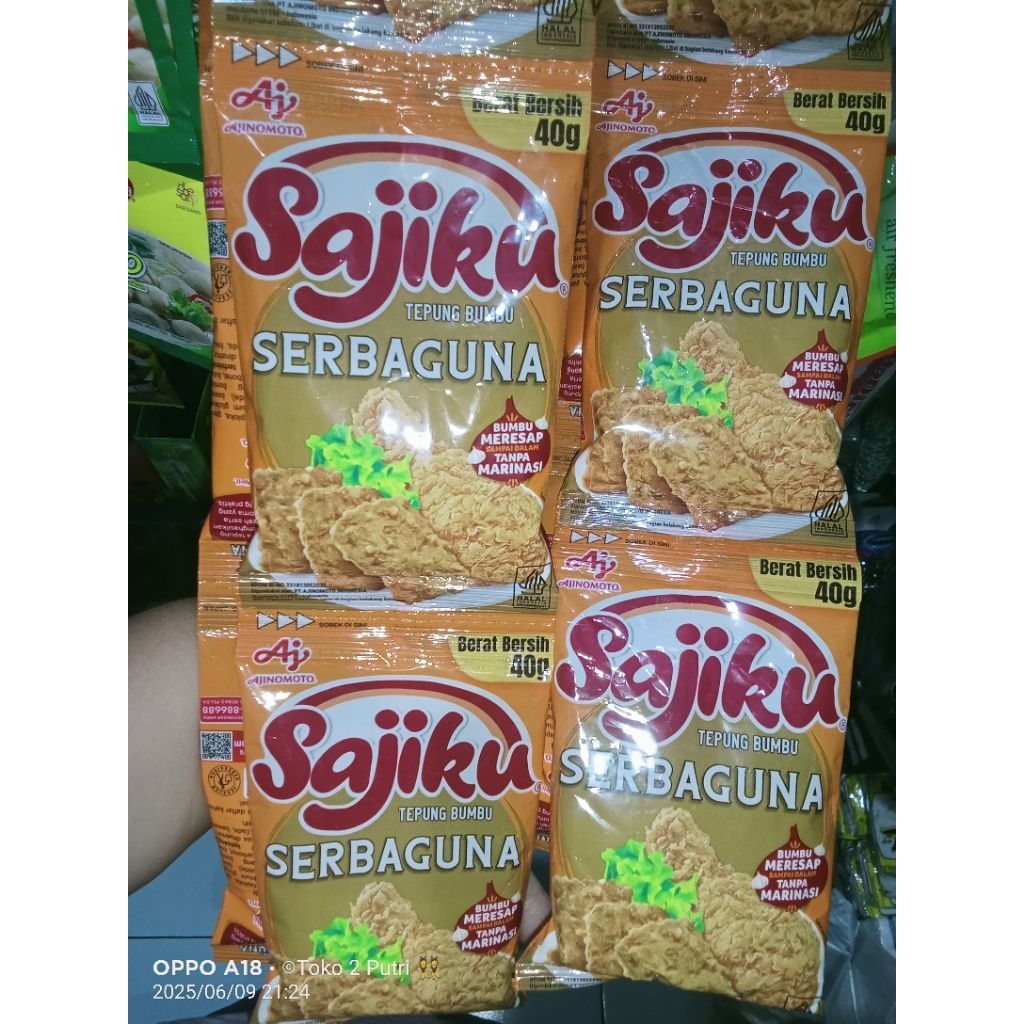 

Tepung bumbu SAJIKU serba guna 1 Renceng isi 10