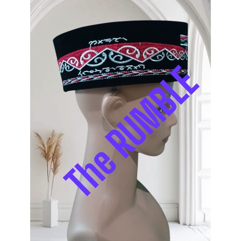 PECI SONGKOK BATIK BATAK FULL BORDIR TULISAN AKSARA BATAK