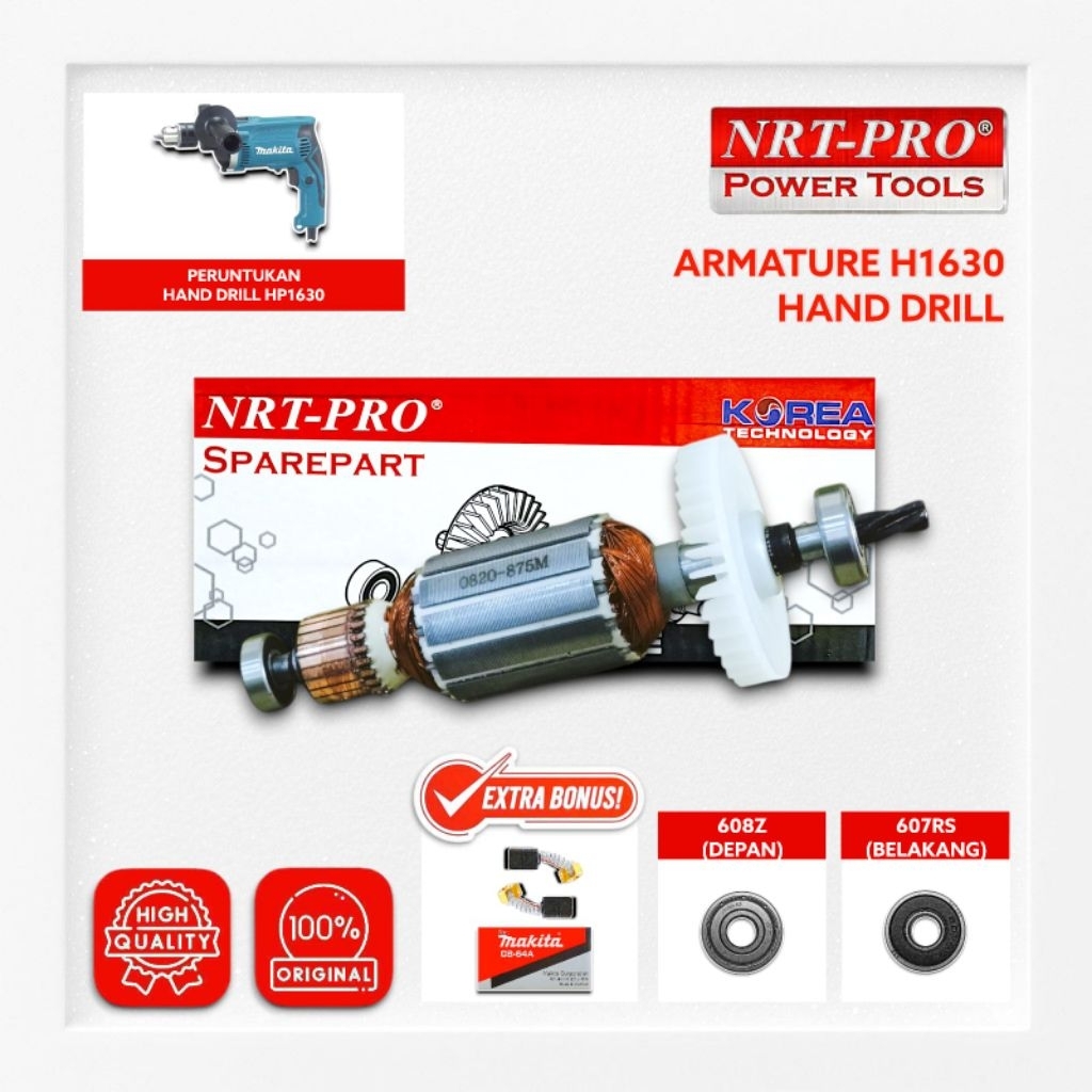 Armature Angker Bor MAKITA HP1630  NRT-PRO Armature Angker HP1630 Mesin Bor Impact Drill 13mm For Ma
