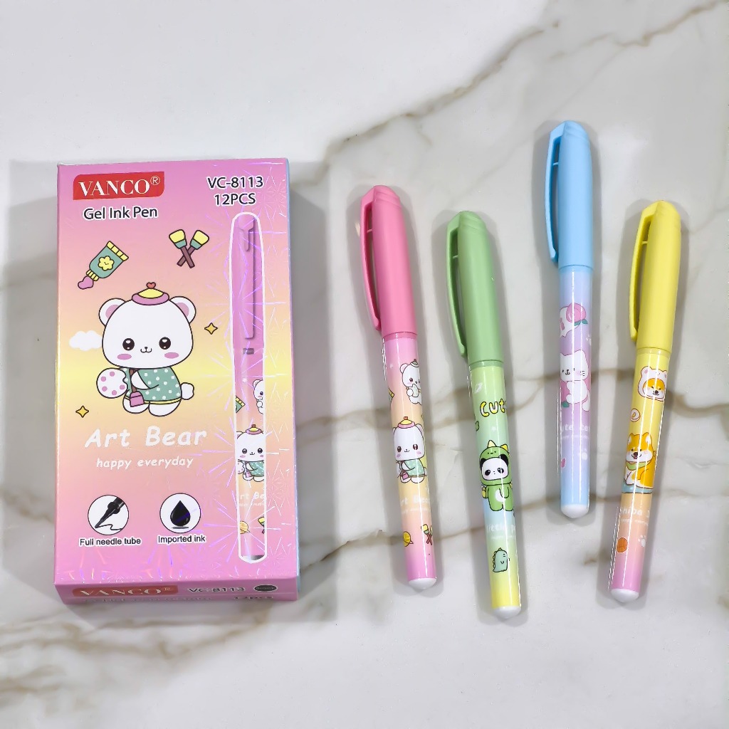 

[1 LSN / 12 Pcs] GEL PEN VANCO VC-8113 iPEN APEL FANCY