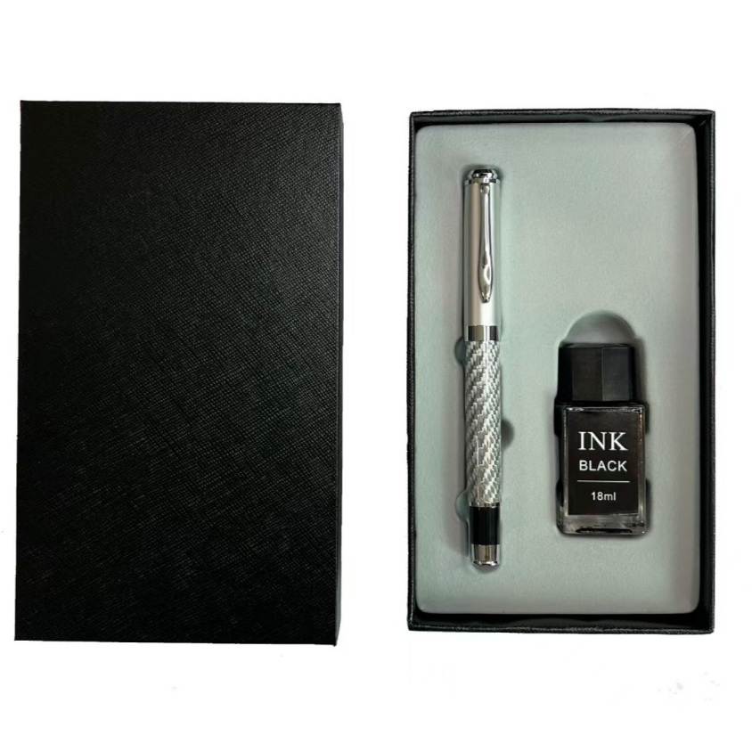 

Metal Carbon Fiber Pen Gift Box Set for Adult Calligraphy Practice with 35 Sharp Point Pen Printing LOGO
