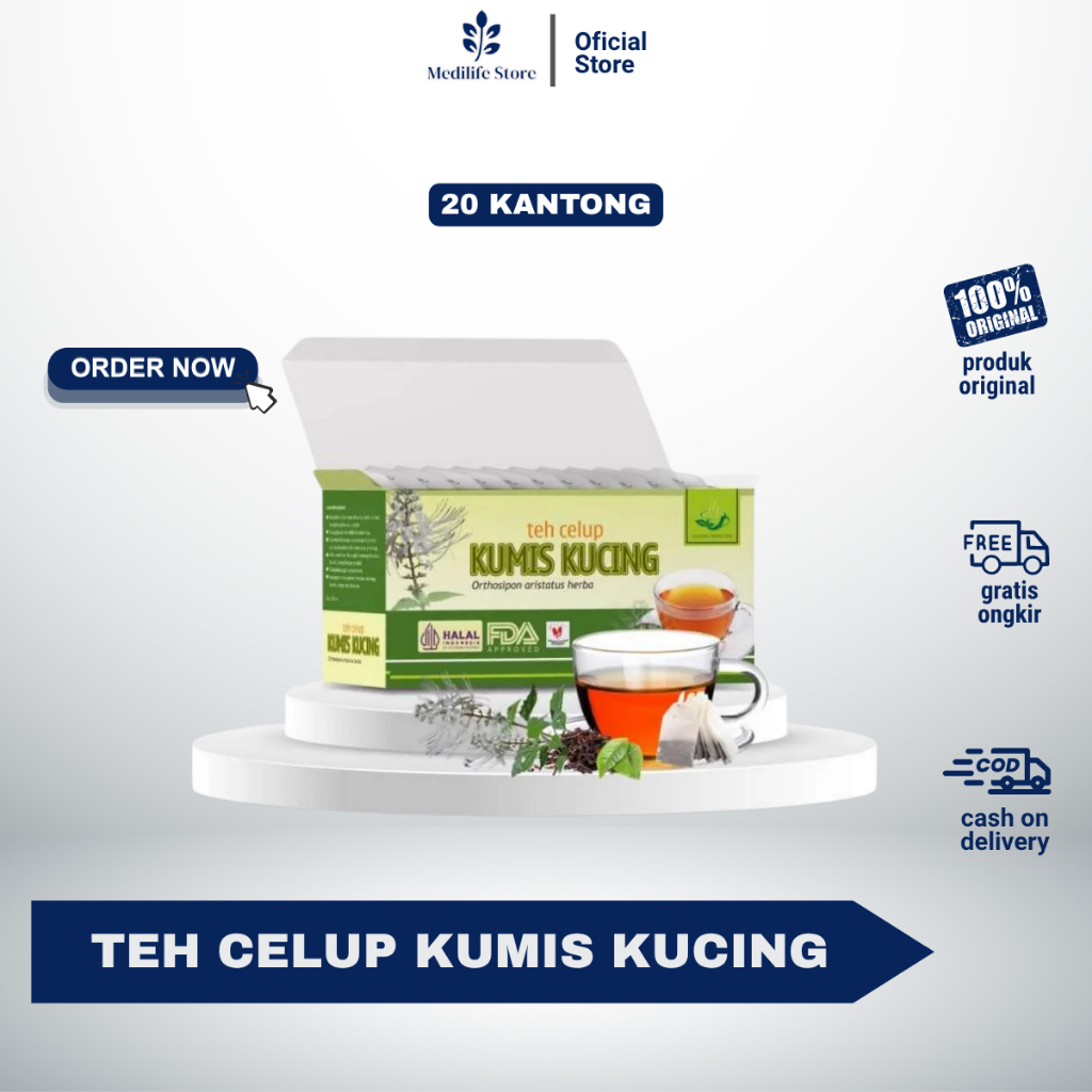 

TEH KUMIS KUCING TAZAKKA - 20 kantong herbal asli halal | bantu atasi flu, inflamasi & jaga kesehatan kulit | original 100%