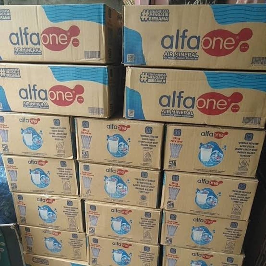 

AIR MINERAL CUP MEREK ALFA ONE 220ML ISI 48PCS