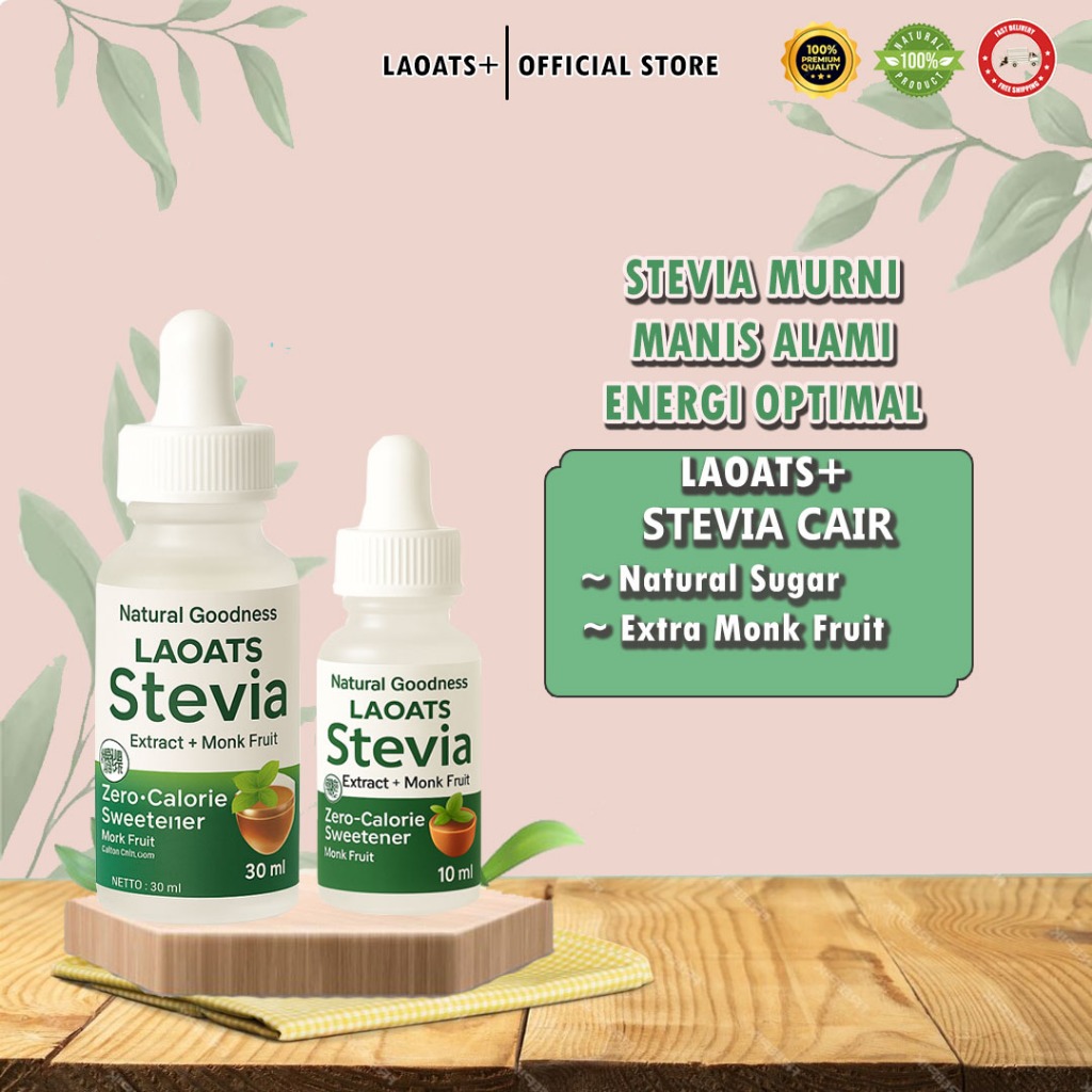 

Pemanis Stevia Alami 0 Kalori Tahan Panas, Aman untuk Diabetes & Diet Sehat Laoats