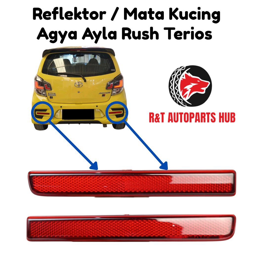 Reflektor Mata Kucing Bemper Belakang Agya Ayla Rush Terios