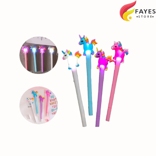 

FAYES COD Pena Unicorn LED / Pulpen Motif Karakter / Pen Tinta Gel Perlengkapan Sekolah U09