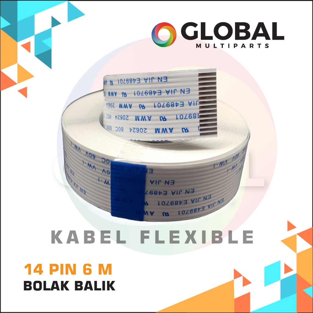 kabel flexibel 14 pin 6 meter bolak balik