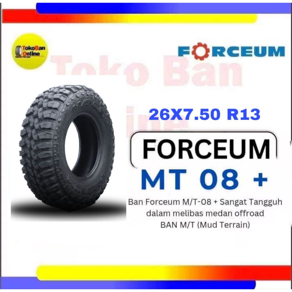 BAN FORCEUM 26X7.50 R13 26X7.50R13 26/750/13 26750 R13 R13 R 13 MT 08 M/T 08 MT08 M/T08 Plus