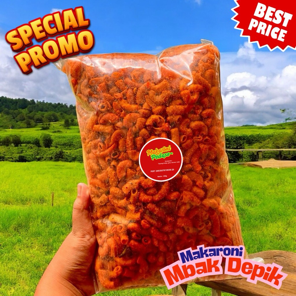 

Makaroni Extra Pedas 1/4kg | Makaroni Kriyuk Pedas | Makaroni Surabaya