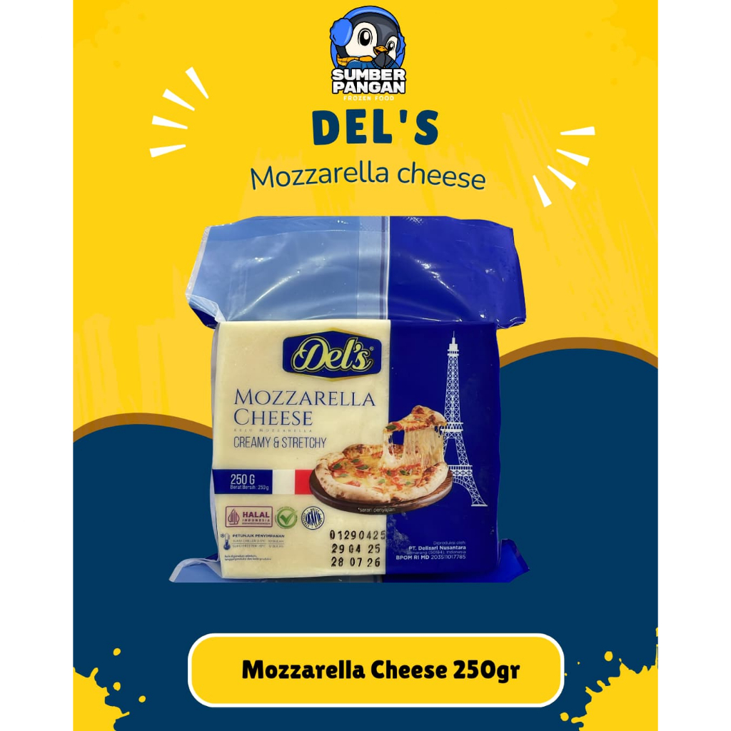

Del's Mozzarella 250gr (keju mozzarella)