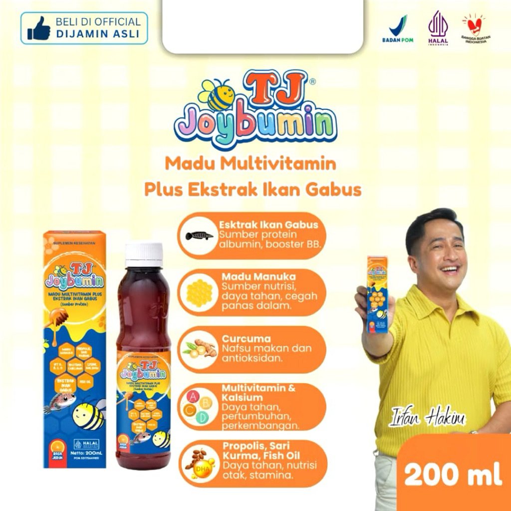 

TJ JOYBUMIN MADU MULTIVITAMIN PLUS EKSTRAK IKAN GABUS 200 ML